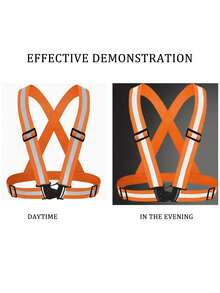 1 Pieza Arnés Reflectante Para Ciclismo Y Carrera Nocturnos - Naranja - Ver 2