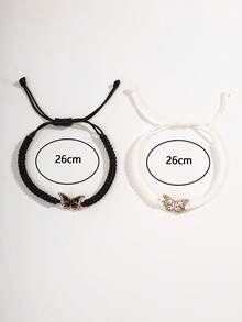 Butterfly Pendant Couple Bracelet - #butterfly pendant couple bracelet pair - View 2