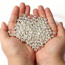 3 4 6 8 10 12mm 30-500pcs Gold Silver Color Plated CCB Round Seed Spacer Loose Beads For Jewelry Making Findings