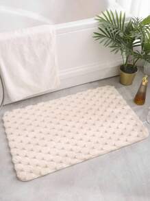 1pc Simple Solid Color Plush Bathroom Soft And Absorbent U-Shaped Mat With Anti-Slip Bottom Home Bathroom Decor Bath Rug Floor Carpet Outdoor Rug Door Mat Fall Decor Bathroom Accessories Back To School Entryway Decor - Beige - View 2