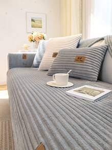 1入組冬季加厚保暖仿真沙發坐墊,現代簡約風格,寵物友好防污防滑沙發套,毛絨貓咬沙發保護器,適用於客廳l型長條沙發和1/2/3/4座沙發(分開購買) - 淺灰色 - 查看 7