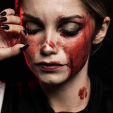 3 Piezas  Sangre Falsa Halloween Dia Muertos Disfraz Disfraces Broma Vampiro Zombie Liquida Artificial Noche Brujas Blood Utileria Maquillaje - Rojo - Ver 4