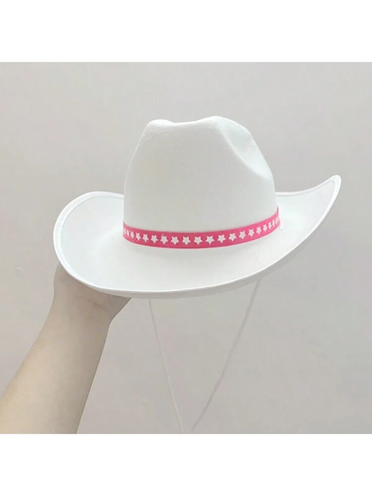 Cappello da cowboy da donna, classico, stile western, da uomo, arrotolabile, a tesa larga, in feltro, con fibbia per cintura (M-L), Biscotto - nero, Medium