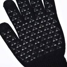 2入組男女冬季保暖針織手套,加絨時尚觸屏手套