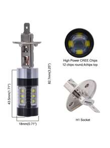 GLANBERT 2 件全新设计汽车 LED 雾灯 H4 H7 H1 灯 80W 6000K 白色汽车灯泡 H11 H3 9005 9006 汽车灯 - 白色 - 查看 12