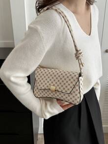 時尚純色復古長棍袋設計簡約腋下女士肩袋 - 彩色 - 查看 1