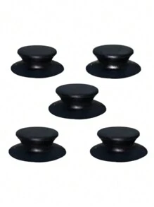 Pomel Puxador Pegador 5 Peças P/tampa De Panela E Frigideira - Preto - Visão 1