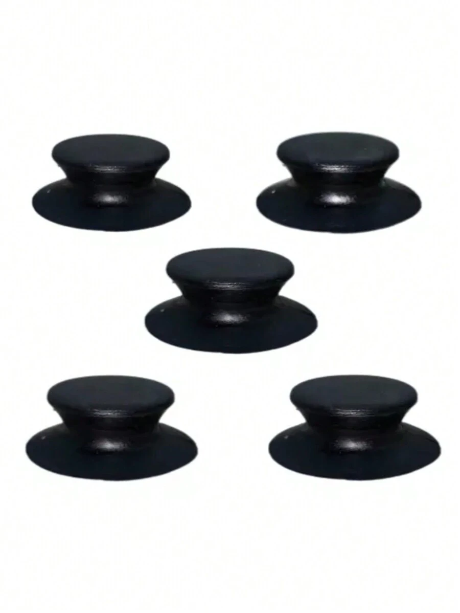 Pomel Puxador Pegador 5 Peças P/tampa De Panela E Frigideira - Preto - Visão 1