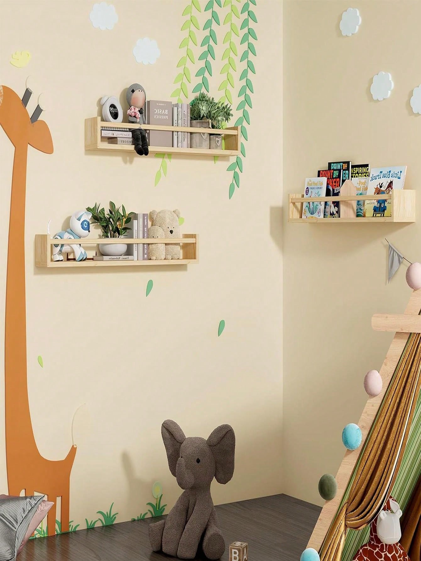 Bookshelves wall mounted, 16 .5 Inch Floating Bookshelves for Wall,wall