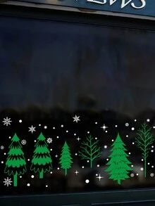 2pcs Christmas Themed Electrostatic Glass Stickers For Party Window Decoration - Multicolor - View 2