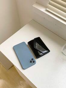 Solid Color Women's Short Coin Laser Shining Coin For Women Wallet Purse Wallet Small Wallet - Black - View 4