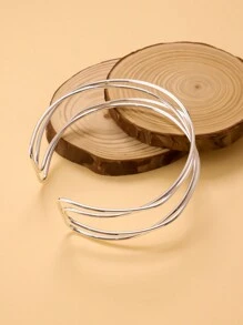 1 Pieza Brazalete De Metal Con Diseño De Líneas Entrecruzadas Para El Brazo De Moda