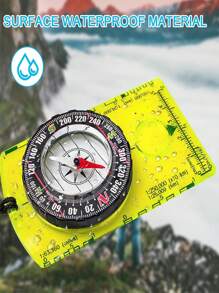 1pc Outdoor Multifunctional Compass With Map Scale, Survey Magnifier, And Survey Compass - Camping And Climbing Tool - Green - View 1