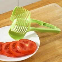 1pc Fruit Slicer Lemon Tomato Cutter Kitchen Tool - Green - View 2