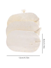 3pcs Natural Loofah Dishwashing Sponge For Kitchen Cleaning - White - View 2