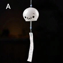 1 pezzo Campana a vento in vetro dipinto, stile giapponese carino, ornamento, ciondolo, decorazione per casa, arredamento stanza, decorazione parete