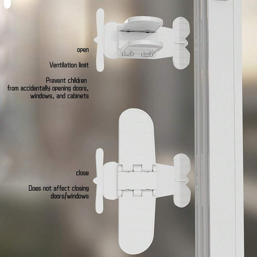 Bloqueo De Puertas Y Ventanas Correderas Y Bloqueo De Ventana De Pantalla De Dispositivo Fijo Sin Taladro. Hebilla De Seguridad Corredera Para Controlar La Apertura/cierre De La Ventana - Blanco - Ver 1