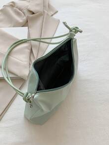 Bolso De Hombro De Moda, Color Sólido Casual Y Sencillo - verde menta - Ver 7