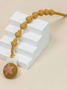 1pc Ginger Star Printed Silicone Pacifier Clip For Baby - Ginger - View 1