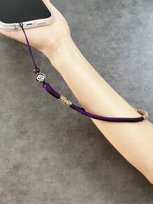 1 件實心編織時尚手機掛繩、男士、女士、青少年腕帶；與大多數智慧型手機相容。生日和聖誕節送給朋友的理想禮物 - 紫色 - 查看 1