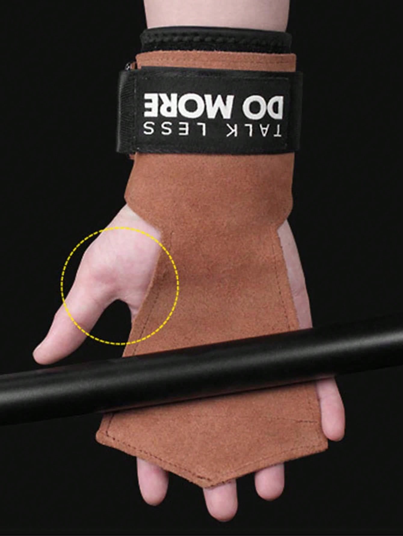 1pair Palm Protection Fitness Gloves For Deadlifts, Pullups, Chinups, Hand And Wrist