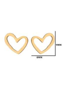 Aomogo 1對不銹鋼浪漫愛心形耳釘,時尚女性首飾,適用於婚禮紀念日禮物