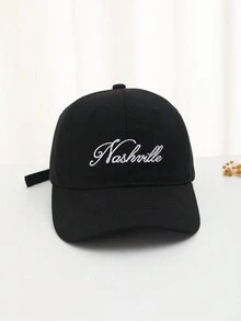 1 Pieza Gorra De Béisbol Bordada Unisex Adecuada Para Uso Diario - Negro - Ver 2