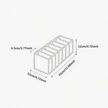 1pc 7-compartment Underwear Storage Box, Drawer Divider Organizer For Home - Grey - View 3