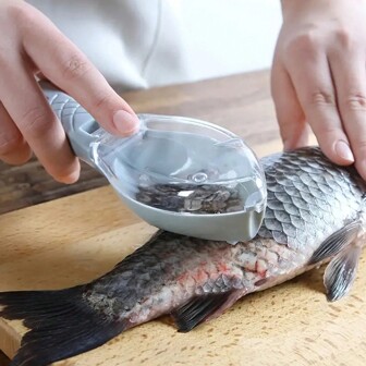 Fast Remove Fish Scaler Skin Brush Scraping Fishing Brush, Fish Skin Brush Fish Scales Graters Scraper Easy Kitchen Cleaning Tool, Fish Scale Remover Cleaner Kitchen Fish Skin Graters Cleaning Peeler Scaler Scraper- BlueHome Appliances Accessories Gadgets Tools Christmas Stuff Cooking Christmas