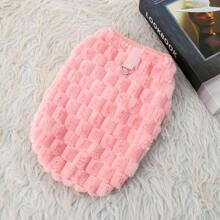 时尚秋冬新款龟背心保暖无袖连帽背心，牵引绳宠物服装，适合小型犬、泰迪、贵宾犬、猫，毛绒服装供应商 - 白色 - 查看 6