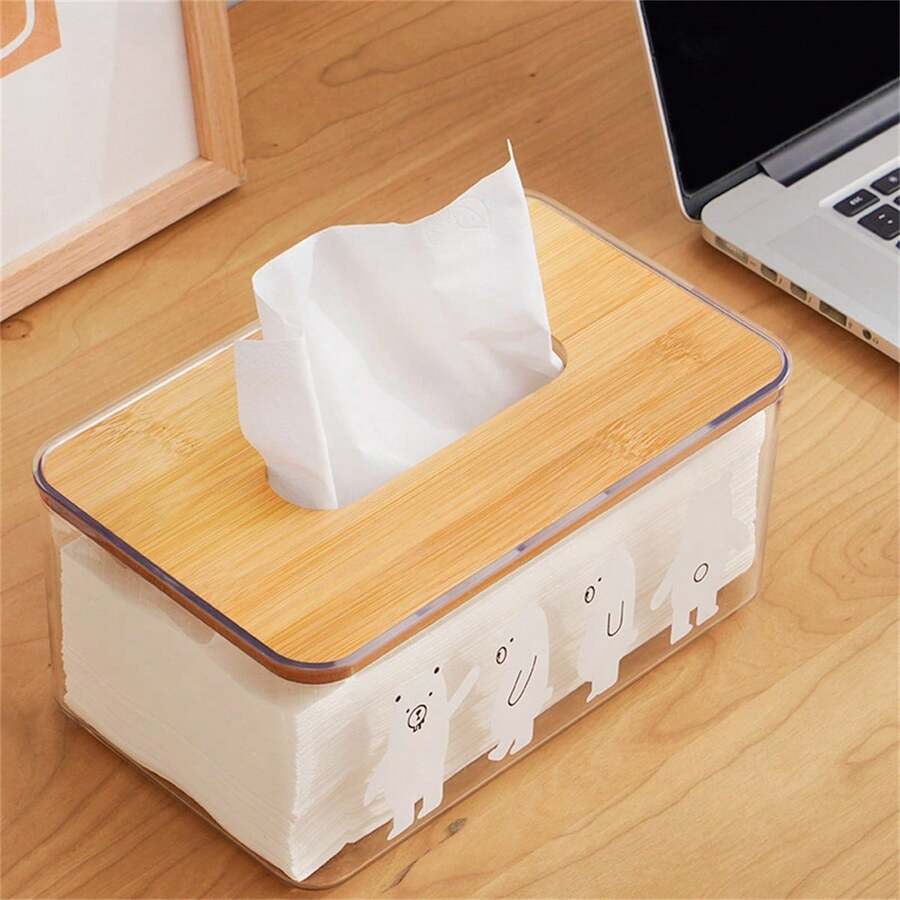 1 Miếng Trong suốt Hình gấu Hộp khăn giấy , Phong cách Đơn giản Đối với Phòng khách , Phòng ngủ , Đa chức năng Đối với Ô tô/xe hơi Khăn giấy ăn Lưu trữ - Trong sáng - Xem 1