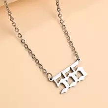 1pc Stainless Steel Lucky Number Pendant Necklace For Men & Women, Fashionable Sweater Chain With 000-999 Design