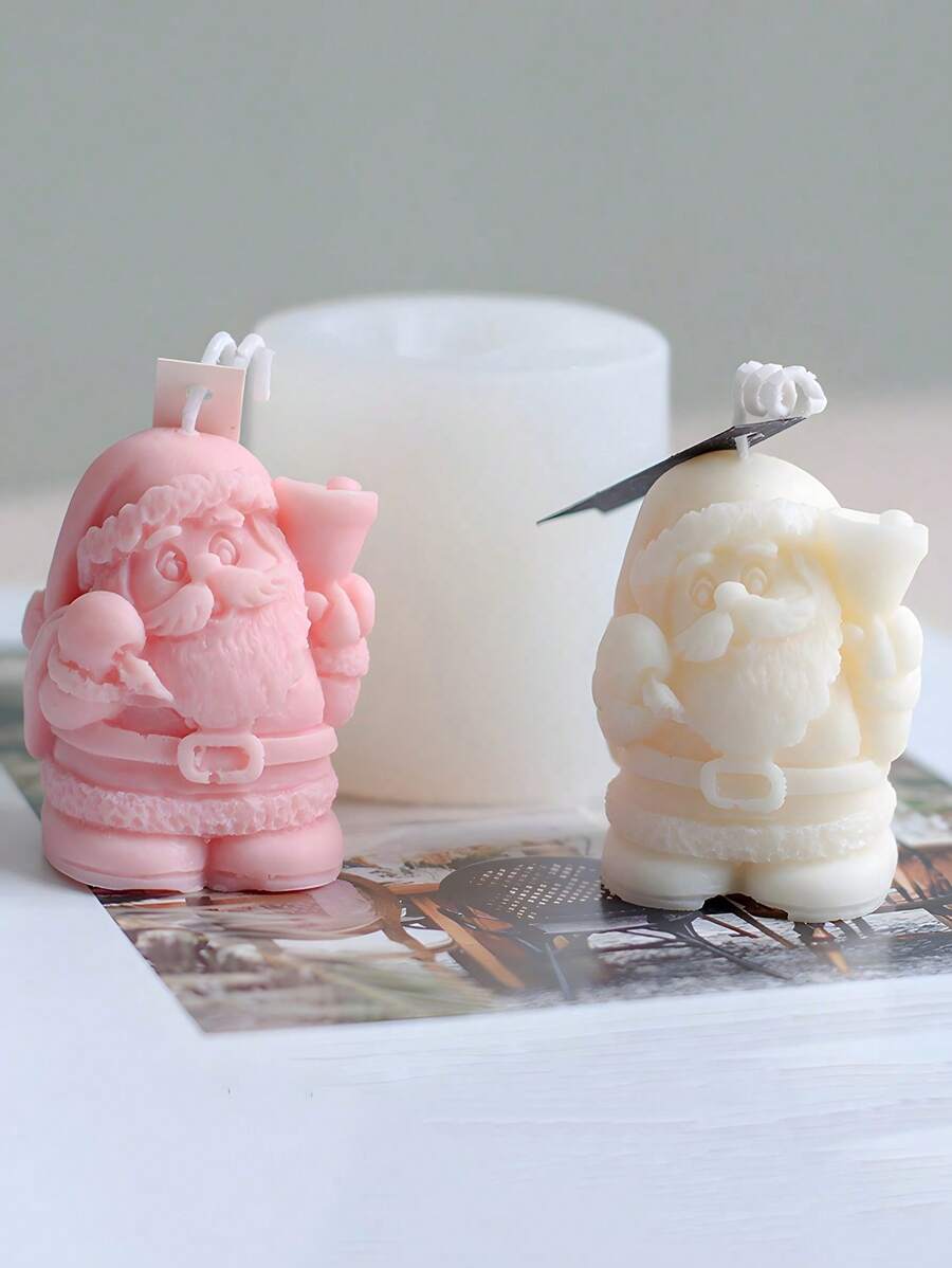 DIY Có hương thơm Khuôn nến , Giáng sinh Đồ trang trí , Ngày lễ Đạo cụ chụp ảnh , 3D Ông già Noen , Chuông Băng dán Khuôn , Nhựa epoxy & Khuôn silicon , Ống nhỏ giọt Khuôn - trắng - Xem 1