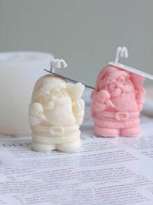 DIY Có hương thơm Khuôn nến , Giáng sinh Đồ trang trí , Ngày lễ Đạo cụ chụp ảnh , 3D Ông già Noen , Chuông Băng dán Khuôn , Nhựa epoxy & Khuôn silicon , Ống nhỏ giọt Khuôn - trắng - Xem 4