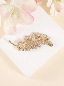 1個華麗的葉形鑲嵌鋅合金胸針,為女性時尚珠寶配飾,服裝裝飾帶來點綴 - 彩色 - 查看 4