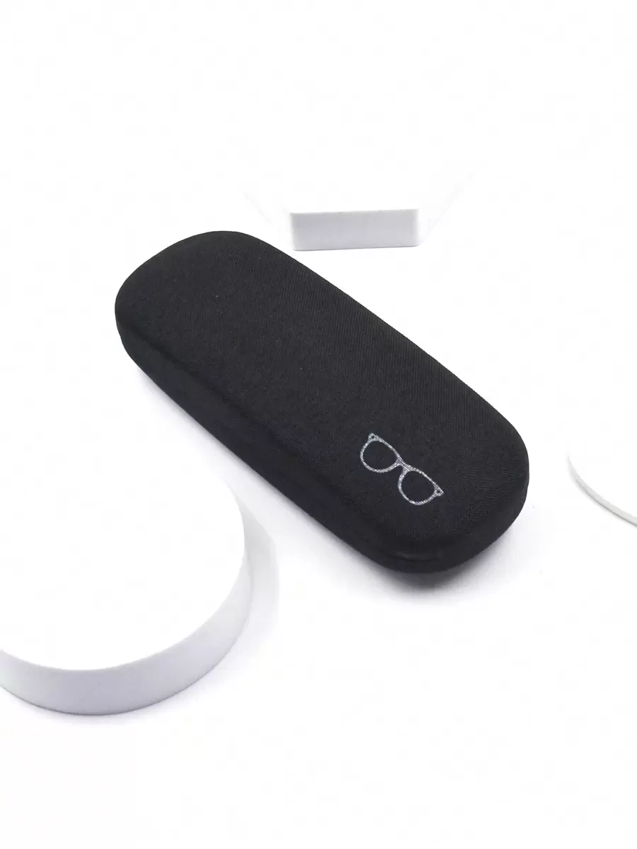 1 pieza Estuche clásico de gafas con carcasa dura de tela de lino, caja de almacenamiento de gafas ópticas, accesorio de gafas para mujer