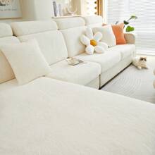 1 Stück einfarbig Moderne Elastische Sofa Abdeckung, Universeller Vier-jahreszeiten Anti-kratz Anti-staub Möbel Schutz - Beige - Übersicht 1