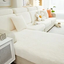 1 Stück einfarbig Moderne Elastische Sofa Abdeckung, Universeller Vier-jahreszeiten Anti-kratz Anti-staub Möbel Schutz - Beige - Übersicht 3