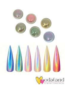 6 Colors Of Litmus Effect, Nail Decoration (2 Packages) - 粉色 - 查看 7