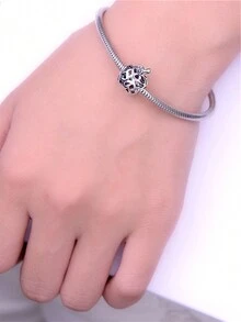 LOVANS 1 件 925 純銀鏤空水果形珠子非常適合女士手鍊、腳鍊、項鍊 Diy,適合日常佩戴