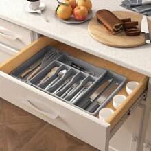 Un Présentoir De Rangement De Cuisine Multifonctionnel, Un Présentoir De Rangement De Tiroir Coulissant En Plastique Synthétique, Un Organisateur De Baguettes Et De Vaisselle Approprié Pour Les Supports Polyvalents Tels Que Les Cuisines, Les Salons, Etc.