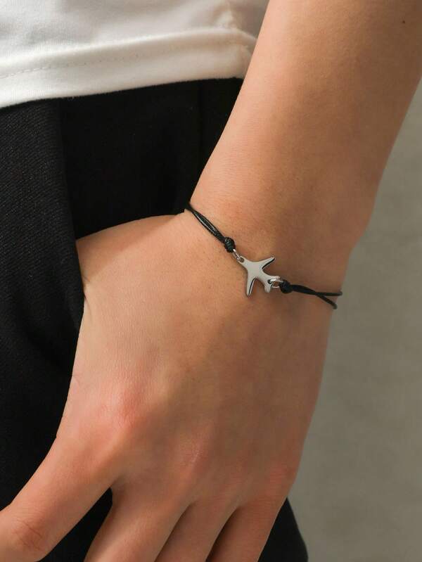 Fashionable and Popular Men Plane Decor Bracelet Stainless Steel Punk Hip Pop Style for Jewelry Gift and for a Stylish Look