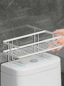 1入浴室馬桶上方收納架,白色浴室收納架,多功能浴室收納架,無需鑽孔節省空間,浴室配件