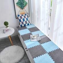 Thảm đầy đủ đầu giường phòng ngủ 6 chiếc, có thể cắt, có thể giặt được, thảm trải sàn chắp vá, thích hợp cho cửa sổ bay, chiếu tatami, sử dụng tại nhà - Màu Hồng baby - Xem 7