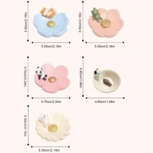 1pc Pink Lotus & Cartoon Frog Incense Burner - Multicolor - View 4