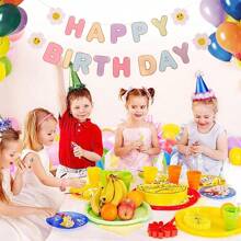 生日快樂橫幅,彩虹生日裝飾物適用於女性和女孩,菊花生日標誌,背景牆派對裝飾用品