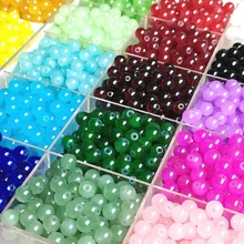 100pcs Multicolor 8mm/10mm Glass Gemstone Imitation Translucent Beads For Diy Making Bracelet Necklace