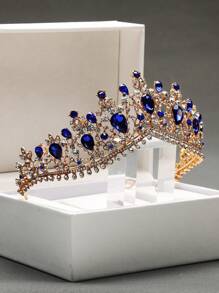 1入經典合金婚禮新娘皇冠頭飾，適用於婚禮、生日和派對活動（盒子和配件不包括）