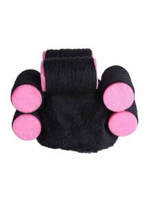 1pc Black Curly Hair Cap - Black - View 3