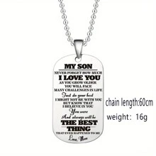 suteyi قلادة عائلية مصنوعة من الستانلس ستيل تحتوي على عبارة تعبّر عن حب الأهل ودعمهم لأبنائهم وبناتهم - هدية مثالية للوالدين - فضي - مشاهدة 4